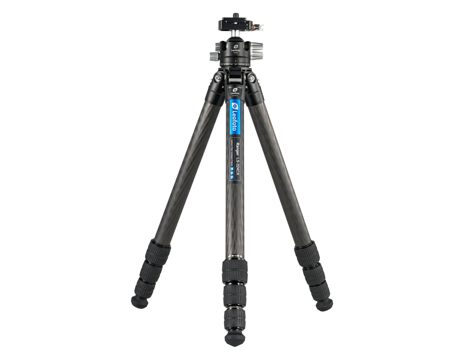 Leofoto LS-324C X Version Ranger Series Tripod / Ballhead Set - LS-324CX/LH-40LR, Black