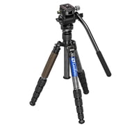 Leofoto LX-225CT Carbon Fiber Travel Tripod with BV-1 Fluid Head, Reversible Center Column, Lightweight and Compact Design LX-225CT-BV-1