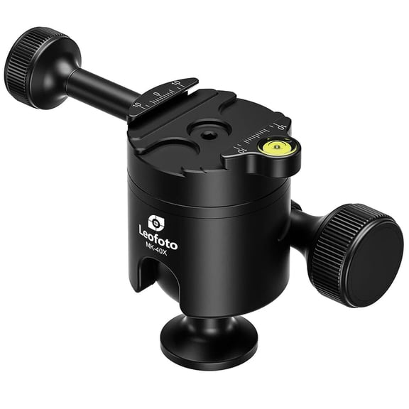 Leofoto MK-40X Rifle Ball Head with Rosette, 3/8" Mounting Socket, Arca Clamp, Elongated Control Knob (MK-40X)