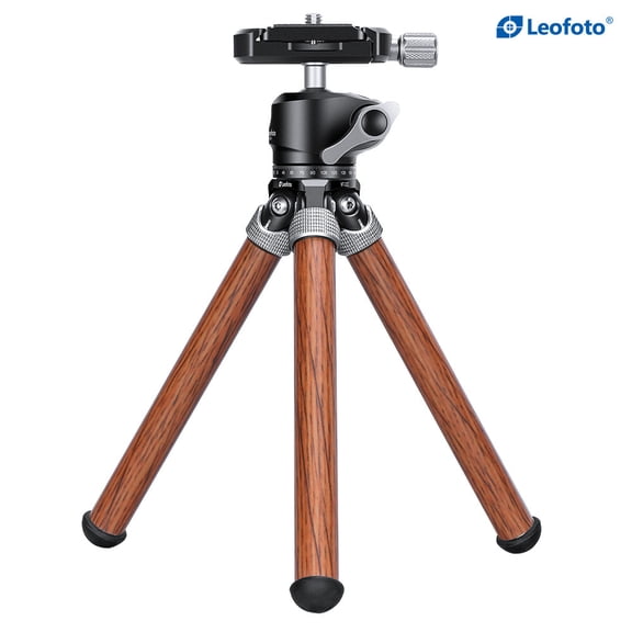 Leofoto MT-02C (Wood Color) + LH-22 Mini Tabletop Travel Tripod with Ball Head Kit
