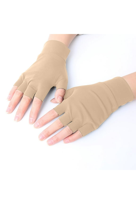 1 Pairs Elderly Skin Thin Protector Gloves Tone Fingerless Gloves Bruise Ab Rasion Protective To Cover Br Uising One Size Polyester Gift
