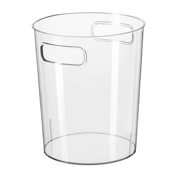 Leojiow 1Pc Transparent Rubbish With Handle Waste Basket Can Small Can Round Garbage Can For Bathroom Kitchen Dorm Bedroom Clear One Size