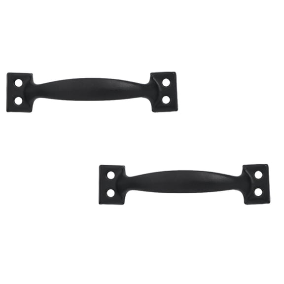 Leojiow 2Pcs Antique Bow Style Door Pull Handle Heavy Barn Door Handle 5 In Fence Gate Handle Coating Easy To Install Metal Sliding Door Pulls For Garage Pantry (4 Styles) 11.9X2.6X2.7Cm