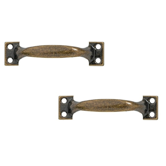Leojiow 2Pcs Antique Bow Style Door Pull Handle Heavy Barn Door Handle 5 In Fence Gate Handle Coating Easy To Install Metal Sliding Door Pulls For Garage Pantry (4 Styles) 11.9X2.6X2.7Cm