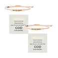 thumbnail image 1 of Leojiow 2Pcs God Is In Control Rose Gold Bracelet, Adjustable Braided Inspirational With Stainless Steel Lettering, Daily Faith Reminder, Gift Set With Card For Women & Men 26Cm C, 1 of 3