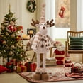 thumbnail image 1 of Leojiow Adjustable Standing Christmas Handmade Large Reindeer Stuffed Toy With Extendable Spring Legs Christmas Decoration And Winter Home 48X19Cm Christmas Decorations, 1 of 5