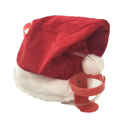 Leojiow Adult Hat Christmas Cup Holder 2 In 1 Santa Hat 20X30X36Cm Red