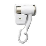 Leojiow Bathroom Wall Mounted Hair Dryer 110V With Fast Drying Salon Motor Heavy Duty Wall Mounted Hair Dryer With Bracket Included Screws And Plug White 17.5X24Cm
