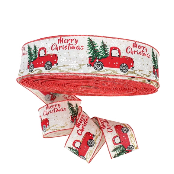 Leojiow Christmas Linen Ribbon Wrapping Ribbon Car Ribbon Ribbon Gift Wrapping Christmas Day Decorations One Size Kh2