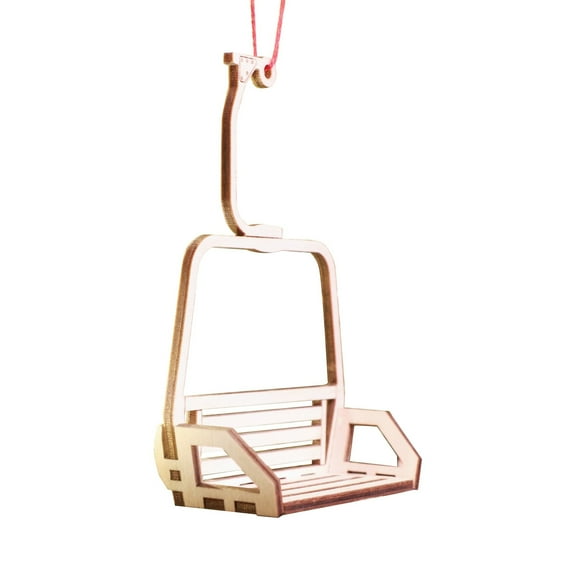 Leojiow Christmas Tree Ski Lift Decorations Decorative Pendant Hollow Home Christmas Festival Wooden Products Pink 12Cm