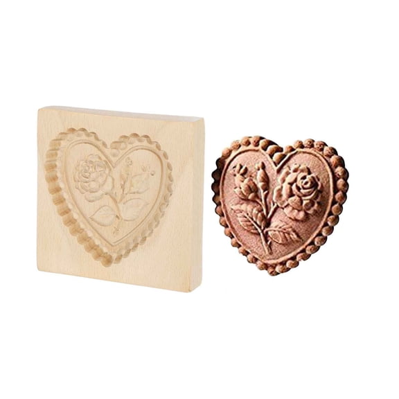 Leojiow Diy Baking Moulds Wooden Cookie Cookie Moulds Embossing Craft Decorative Baking Tools For Christmas Thanksgiving Christmas Kitchen One Size Home Decor