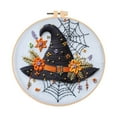 thumbnail image 1 of Leojiow Halloween Embroidery Kit Diy Needlepoint Craft For Beginners Adults Gothic Stamped Handmade Art Supplies Sewing Project D 15Cm, 1 of 4