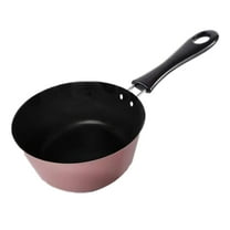 Leojiow Nonstick Skillet,Milk Pan Nonstick Pan Multifunctional Metal Universal Milk Pot Small Saucepan For Outdoor Cooking Home Induction Cooker 12.7X24Cm Pink