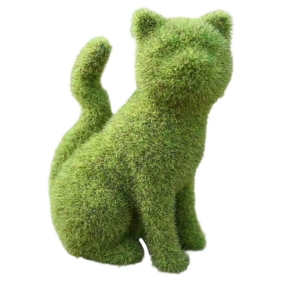 Leojiow Outdoor Garden Flocked Green Puppy Statue Art Sculpture For Patio Yard Decoration 10X6Cm Utility