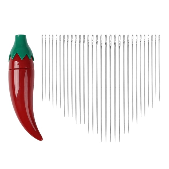 Leojiow Self-Threading Needles 30-Pack Kit In Fun Pepper Case, Easy Threading For Hand Sewing, No More Squinting! Ideal For Elderly, And Quick Mending, Diy Sewing Essentials