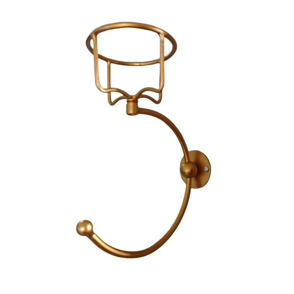 Leojiow Style Towel Holder & Candle Stand – Decorative Wall Mounted Shelf With Design For Bathroom Kitchen Or Living Room – & Wood Blend Gold 12.5X16.5Cm