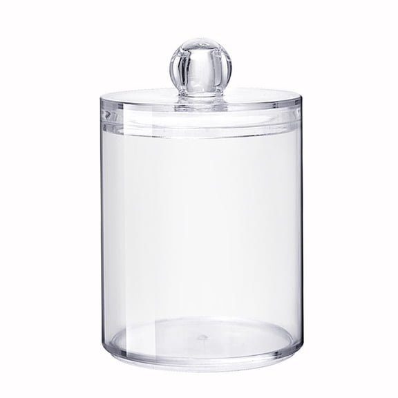 Leojiow With Cover Acrylic Storage Desktop Round Transparent Clear One Size