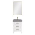 thumbnail image 1 of Leon 24" Vanity in Fir Wood White with Reticulated Grey Composite top and Mirror, 1 of 13