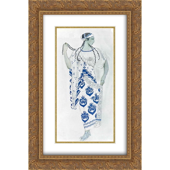 Leon Bakst 2x Matted 16x24 Gold Ornate Framed Art Print 'Medee (Jean Anouilh)'