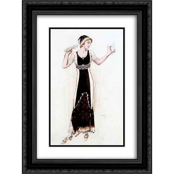 Leon Bakst 2x Matted 18x24 Black Ornate Framed Art Print 'Fantasy on modern costume (atalanta)'