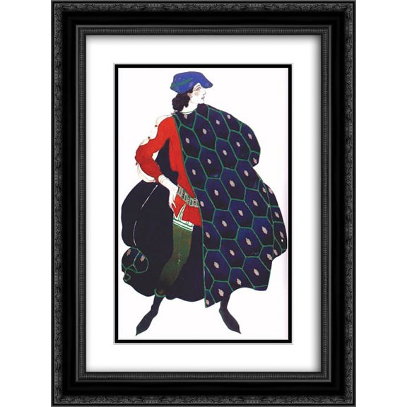 Leon Bakst 2x Matted 18x24 Black Ornate Framed Art Print 'Le martyre de Saint Sebastien Ida Rubinstein as St. Sebastian '