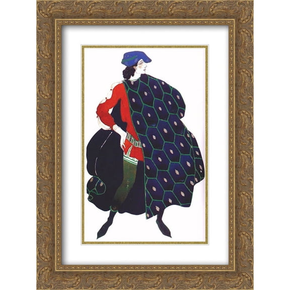 Leon Bakst 2x Matted 18x24 Gold Ornate Framed Art Print 'Le martyre de Saint Sebastien Ida Rubinstein as St. Sebastian '