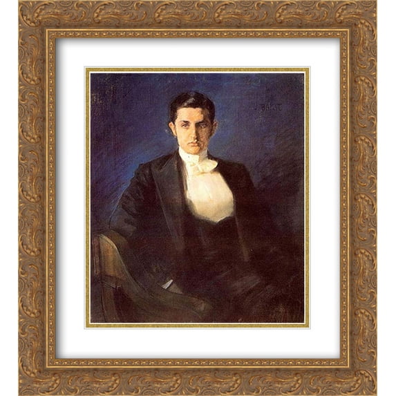 Leon Bakst 2x Matted 20x24 Gold Ornate Framed Art Print 'Dmitry Filosof portrait'