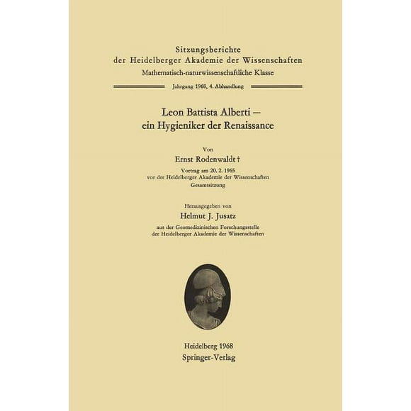 Leon Battista Alberti -- Ein Hygieniker Der Renaissance (Paperback)