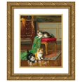 thumbnail image 1 of Leon Charles Huber 15x18 Gold Ornate Wood Frame and Double Matted Museum Art Print Titled - The Little Darlings, 1 of 4