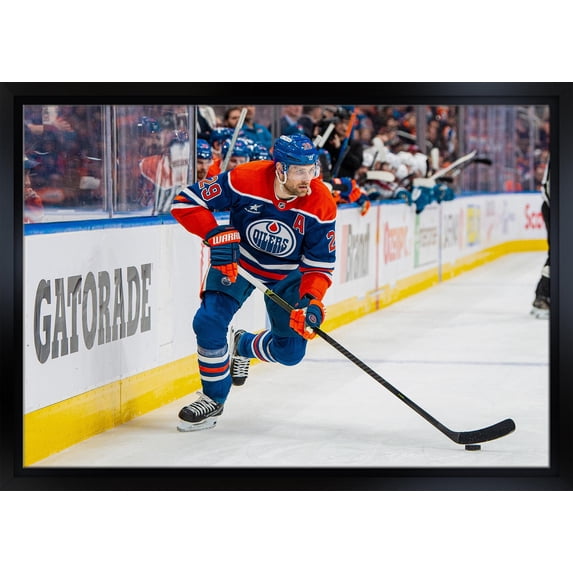 Leon Draisaitl 20x29 Framed Canvas Oilers 2025 Playoffs