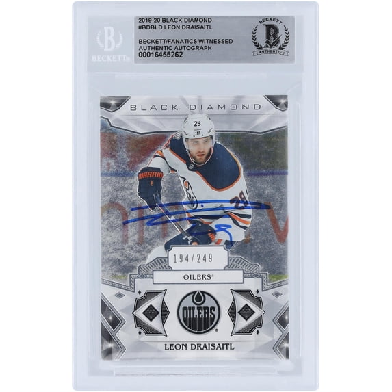 Leon Draisaitl Edmonton Oilers Autographed 2019-20 Upper Deck Black Diamond #BDB-LD #/249 Beckett Fanatics Witnessed Authenticated Card - Fanatics Authentic Certified