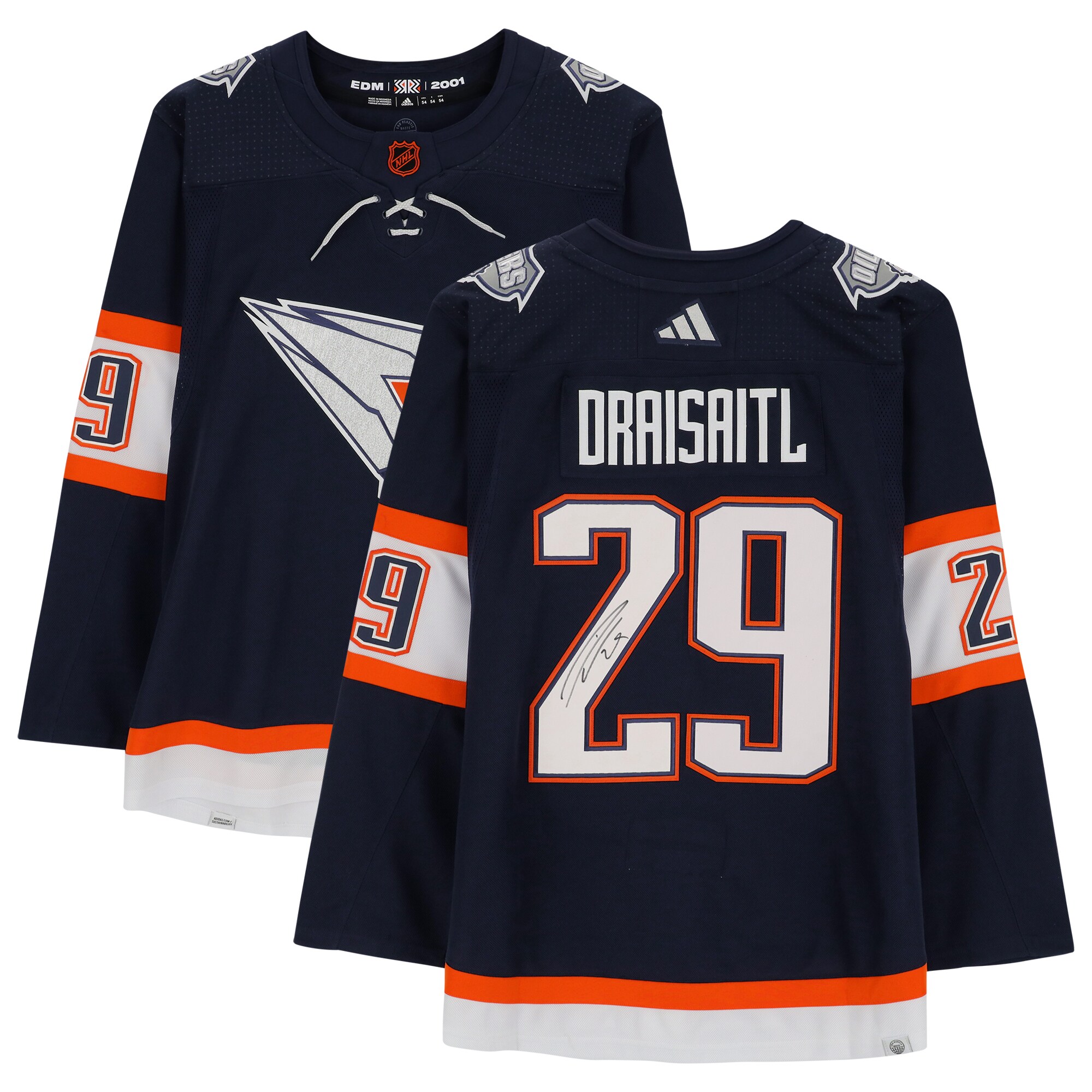 Leon Draisaitl Navy Edmonton Oilers Autographed 202223 Reverse Retro