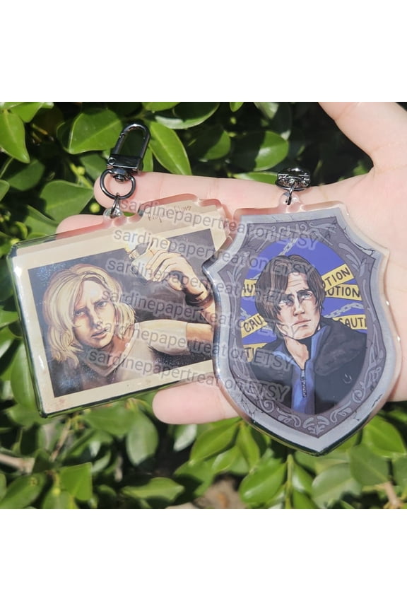 Leon | Grace | Resident Evil 9 Epoxy Keychain | Double Sided Charm (1 keychain)