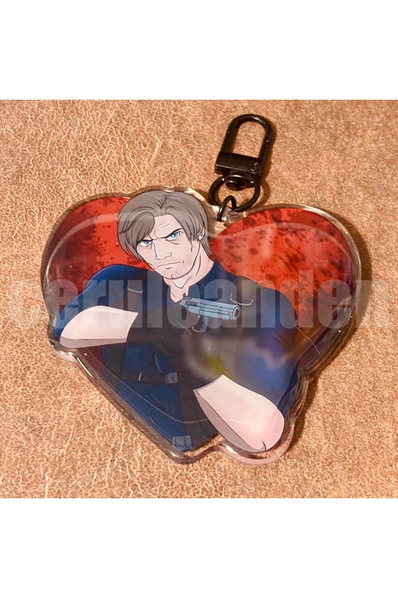 Leon K. Residential Evil Keychain || Front Side Epoxy Charm (1 keychain)
