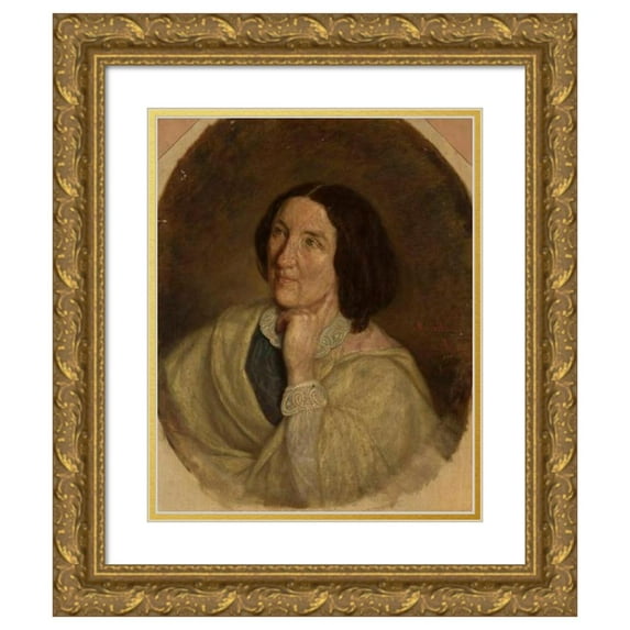 Leon Kapliński 12x14 Gold Ornate Wood Frame and Double Matted Museum Art Print Titled - Portrait of Izabela Działyńska Nee Czartoryska