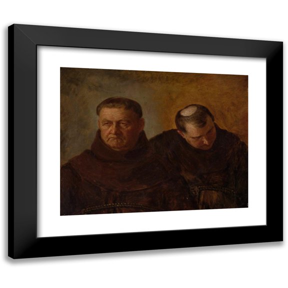 Leon Kapliński 14x12 Black Modern Framed Museum Art Print Titled - Monks