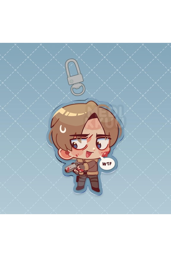 Leon Kennedy Acrylic Charm & keychain (2.4") | Resident Evil (1 keychain)