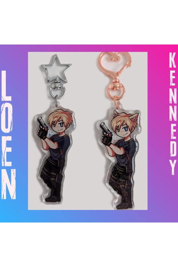 Leon Kennedy Keychain Epoxy - RE4R (1 keychain)