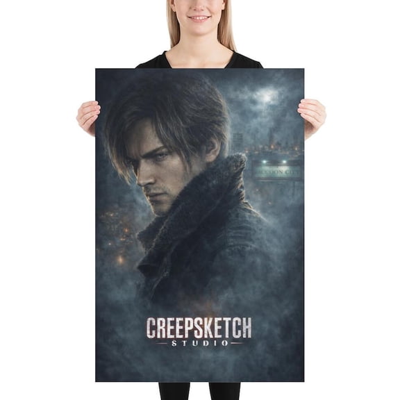 Leon Kennedy Poster Resident Evil Inspired Game Character Wall Art Decor 12x18 UNFRAMED