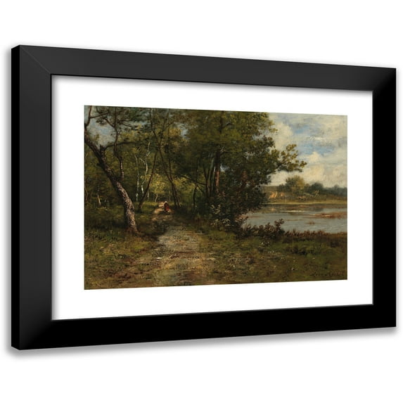 Leon Richet 14x11 Black Modern Framed Museum Art Print Titled - River