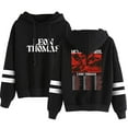thumbnail image 1 of Leon Thomas III Mutts Don't Heel Tour Merch Hoodie Unisex Pocketless Double Bar Sleeve Fashion Sweatshirt,L,Black, 1 of 2