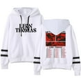 thumbnail image 1 of Leon Thomas III Mutts Don't Heel Tour Merch Hoodie Unisex Pocketless Double Bar Sleeve Fashion Sweatshirt,XL,White, 1 of 2