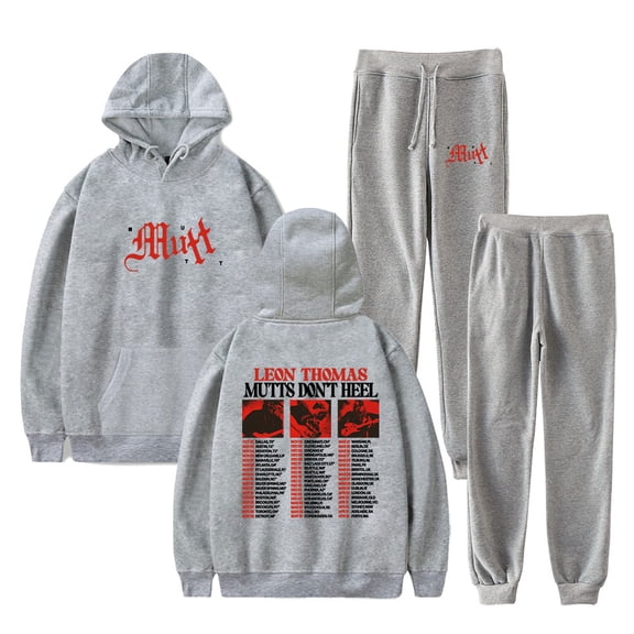 Leon Thomas Mutts Don't Heel Tour 2025 Hoodies Jogger Pants Women Men HipHop Streetwear Sweatshirts