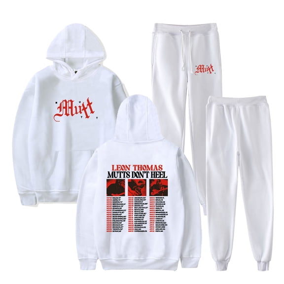 Leon Thomas Mutts Don't Heel Tour 2025 Hoodies Jogger Pants Women Men HipHop Streetwear Sweatshirts