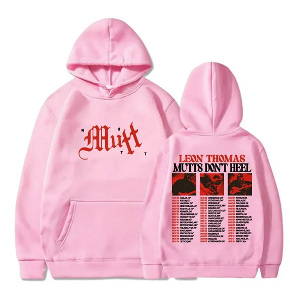 Leon Thomas Mutts Don't Heel Tour 2025 Merch Hoodies Women Men HipHop Long Sleeve Sweatshirts