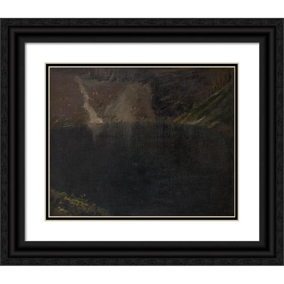 Leon Wyczółkowski 18x15 Black Ornate Wood Framed Double Matted Museum Art Print Titled - Czarny Staw (Black Lake) (1906)