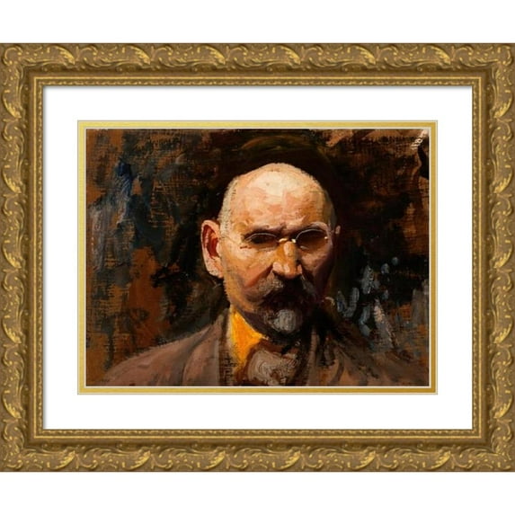 Leon Wyczółkowski 24x19 Gold Ornate Framed and Double Matted Museum Art Print Titled - Self-Portrait (1908)