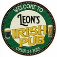 thumbnail image 1 of Leon's Irish Pub 14" Round Metal Sign Kitchen Bar Wall Decor 100140036083, 1 of 1