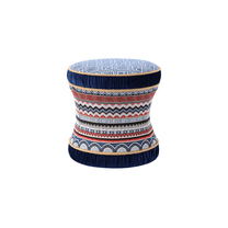 Leona Decorative Ottoman Blue Multicolored