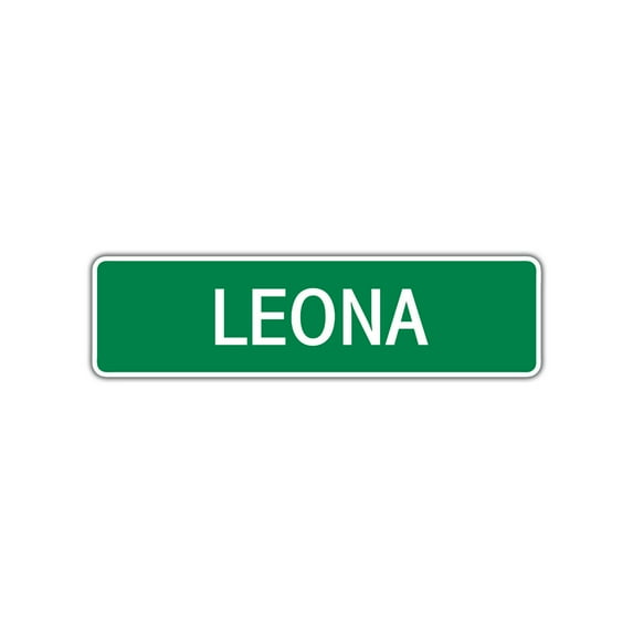 Leona Girls Children Name Letter Printed Wall Plaque Decoration Label Indoor Outdoor Unique Novelty Aluminum Metal Sign 4"x18"